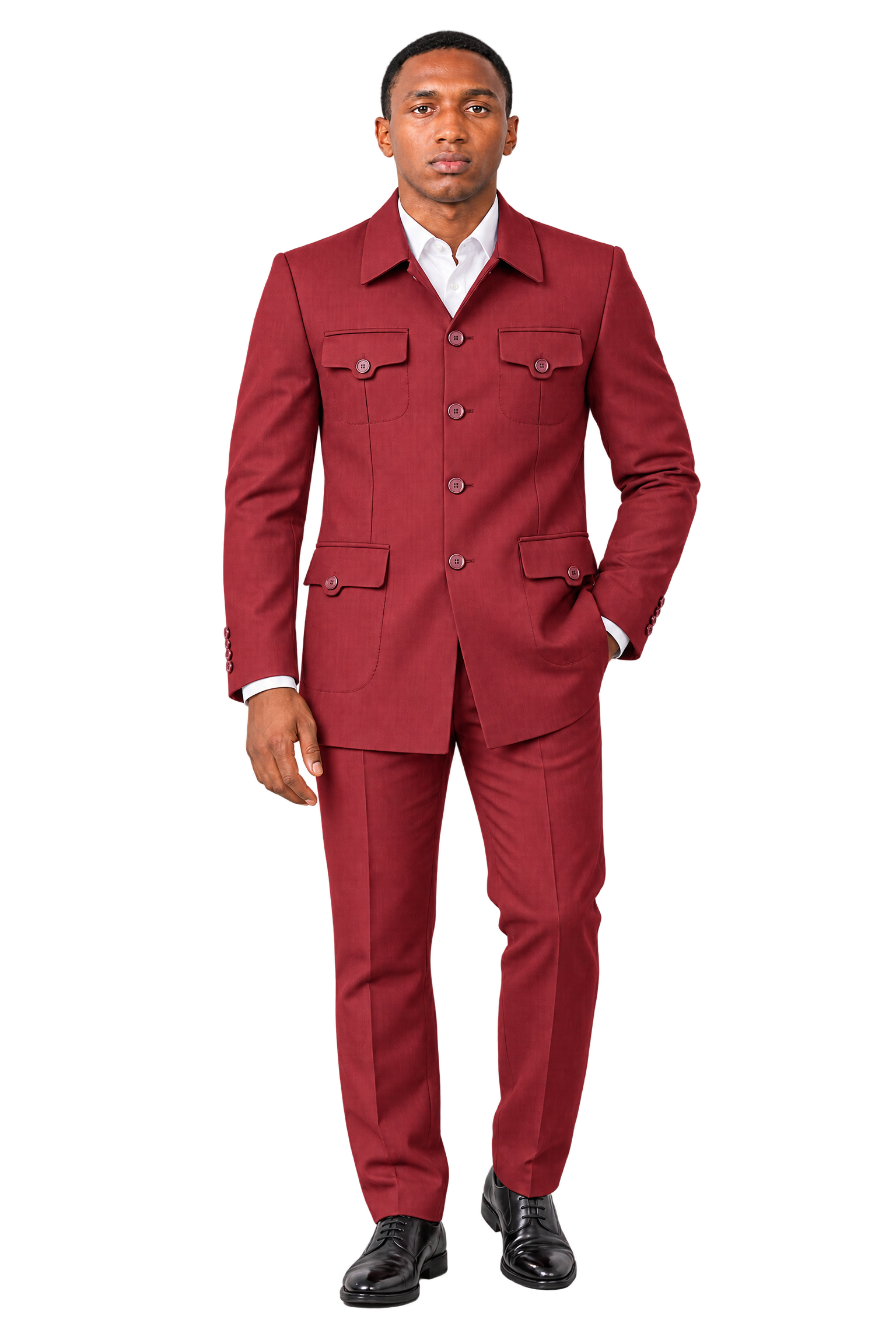 Présentation portée d’un costume Kuroba rouge